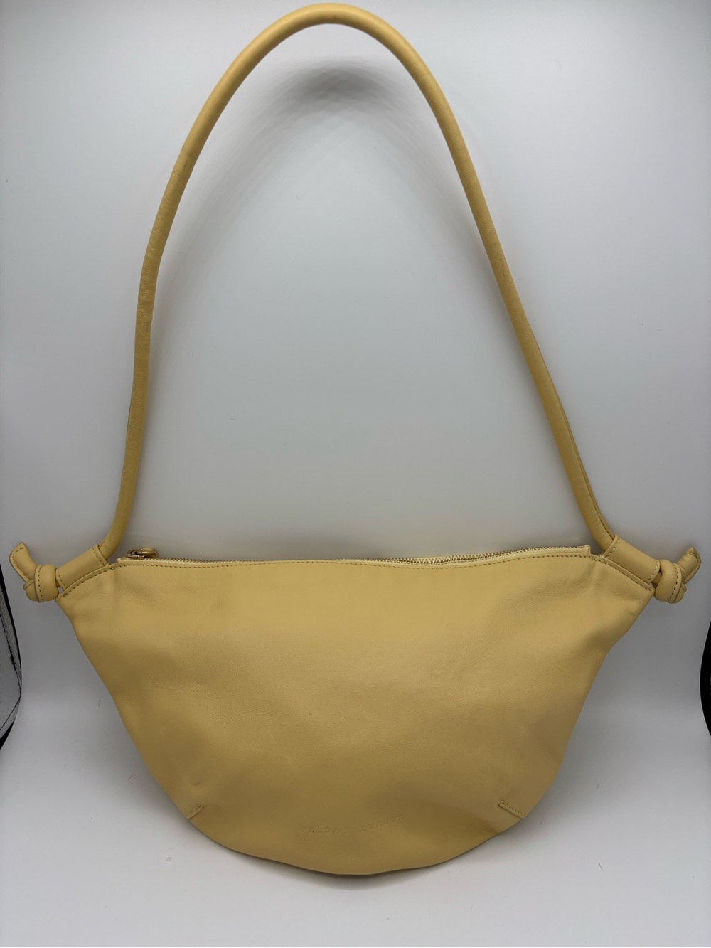 Freda Salvador Handbags-Elodie Cresent Bag in yellow, buttery soft leather